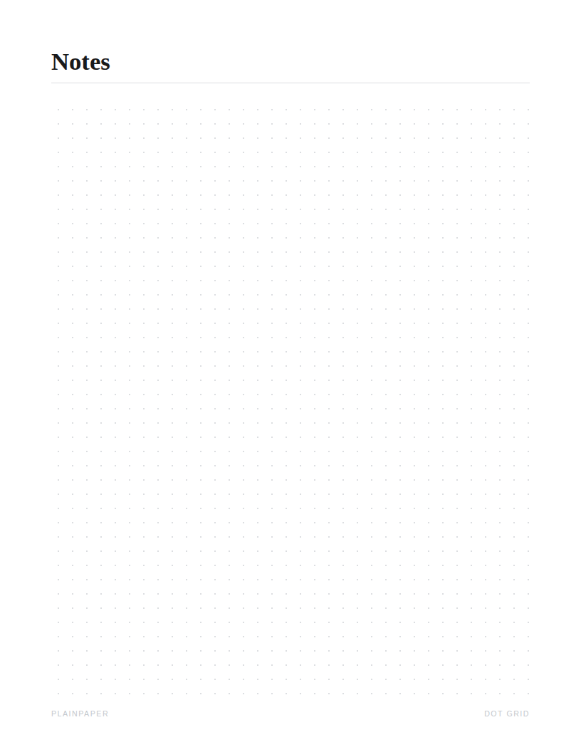 Dot grid notes page